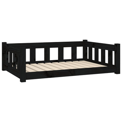 Cama Para Perros Madera Maciza De Pino Negro 95,5x65,5x28 Cm / Vetonek_2
