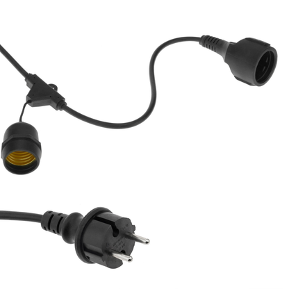 Guirnalda De 40 Bombillas Luces Con Casquillo E27 Exterior Ip44 Cable Eléctrico De 20m Extensible_0