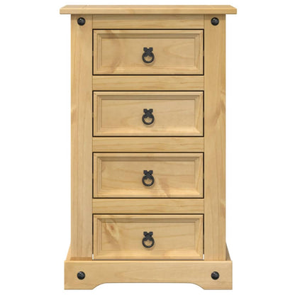 Mesita De Noche Corona Madera Maciza De Pino 53x39x84 Cm_2