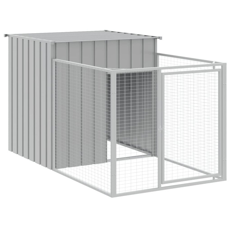 Vidaxl Caseta Perro Corral Acero Galvanizado Gris Claro 110x1017x110cm_5