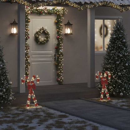 Vidaxl Decoración Navideña Bastón De Caramelo 50 Leds Blanco Cálido_1