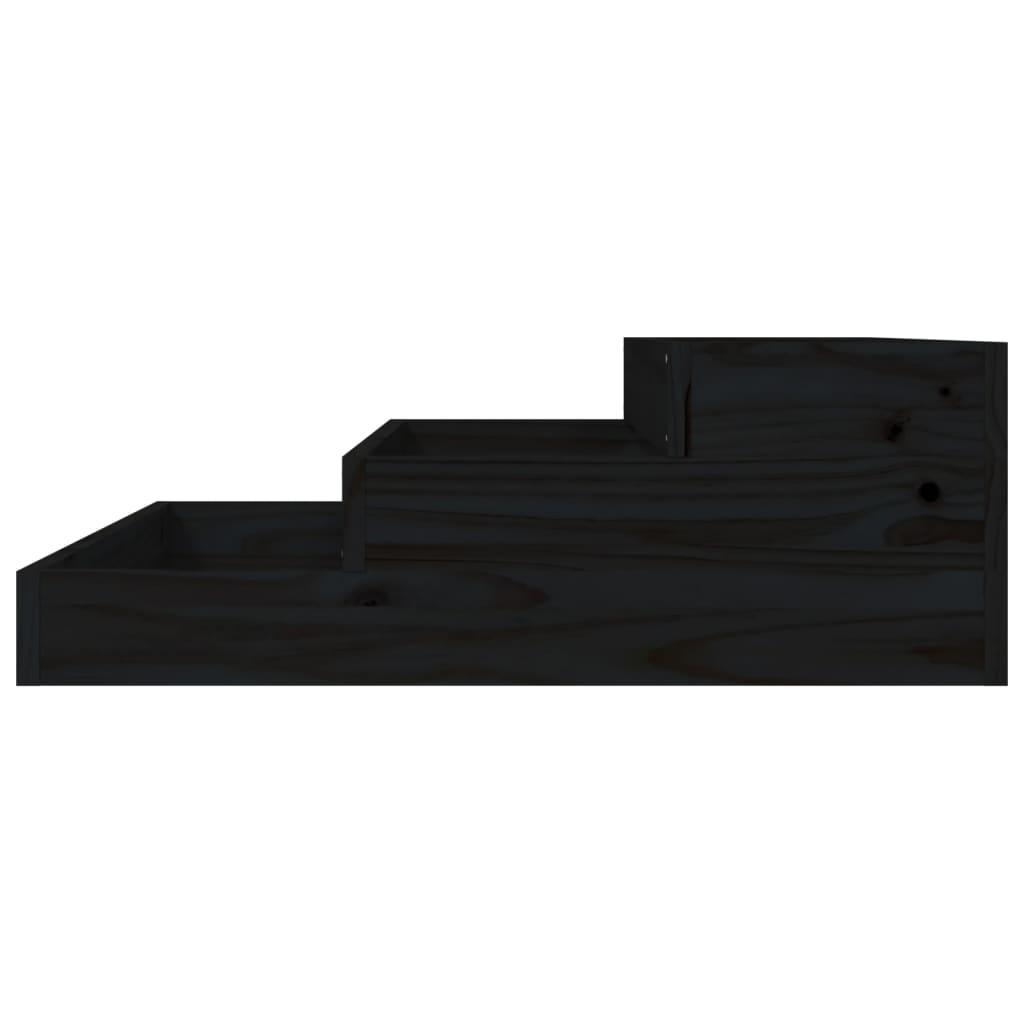 Jardinera De Madera Maciza De Pino Negro 78x78x27 Cm_4