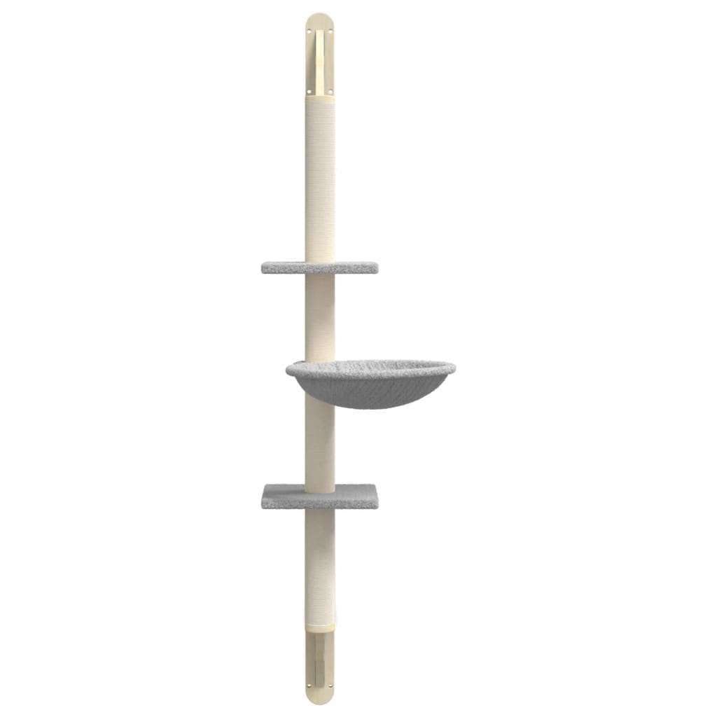 Árbol Rascador Para Gatos De Pared Gris Claro 142,5 Cm_3