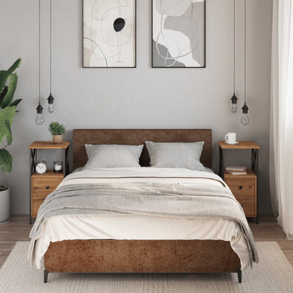 Mesitas Noche 2 Ud Madera Ingeniería Roble Artisan 34x35,5x70cm_1