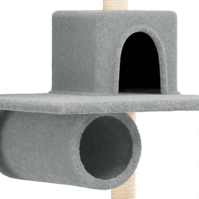 Vidaxl Rascador Para Gatos Con Postes De Sisal Gris Claro 168 Cm_5