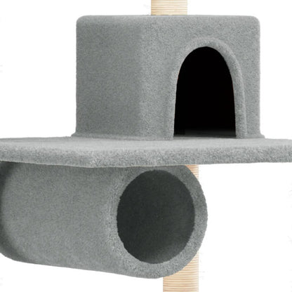 Vidaxl Rascador Para Gatos Con Postes De Sisal Gris Claro 168 Cm_5
