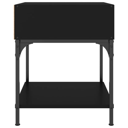 Mesita De Noche Madera De Ingeniería Negro 40x41x50 Cm_3