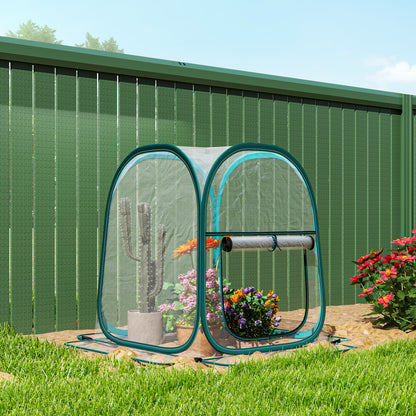 Outsunny Mini Invernadero Plegable Pop-up Con Puerta Enrollable Transparente_3