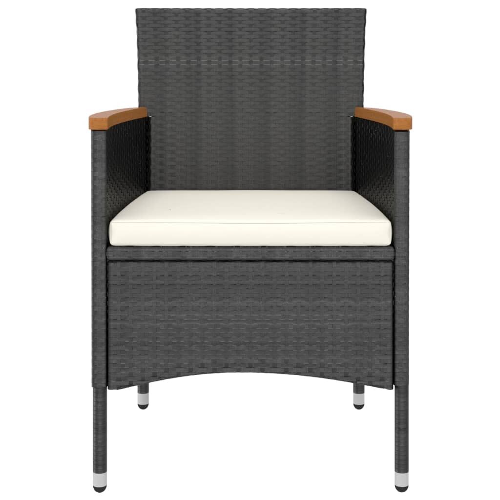 Vidaxl Set Comedor Jardín 5 Pzas Ratán Sintético Y Madera Acacia Negro_3