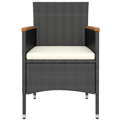 Vidaxl Set Comedor Jardín 5 Pzas Ratán Sintético Y Madera Acacia Negro_3