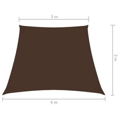 Vidaxl Toldo De Vela Trapezoidal De Tela Oxford Marrón 3/4x3 M_2