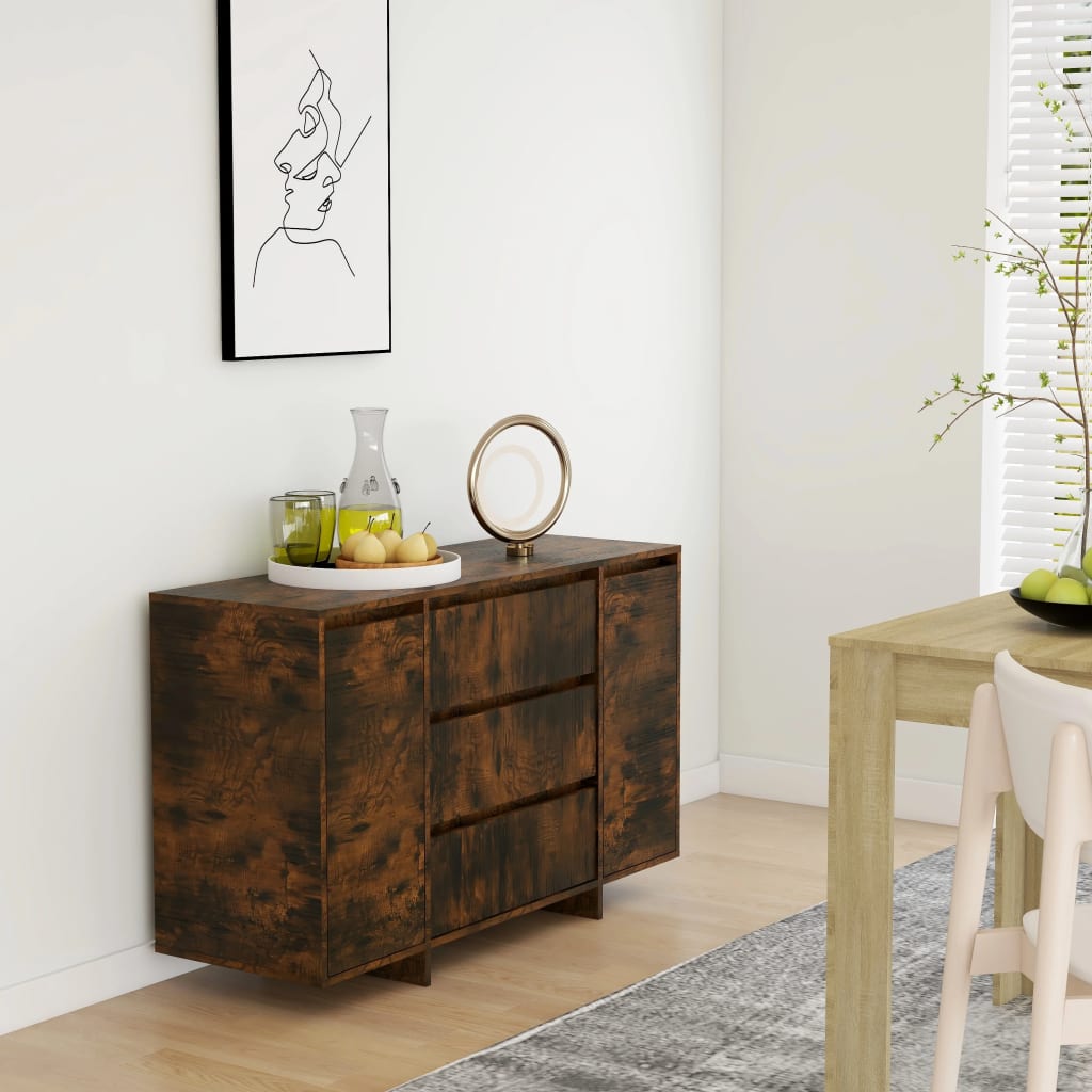 Aparador Con 3 Cajones Roble Ahumado 120x41x75 Cm / Vetonek_1