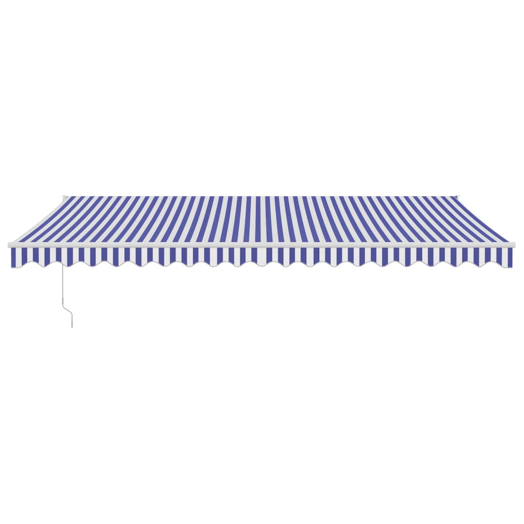 Toldo Retráctil Aluminio Y Tela Azul Y Blanco 5x3 M_2