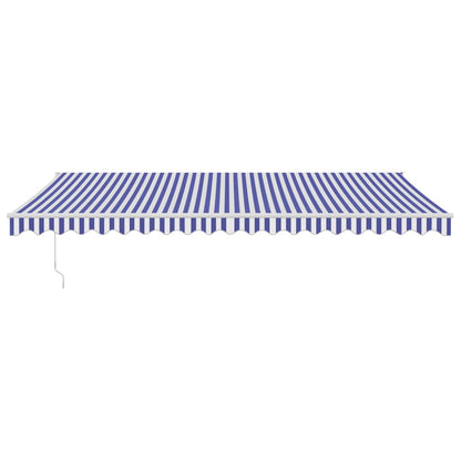 Toldo Retráctil Aluminio Y Tela Azul Y Blanco 5x3 M_2