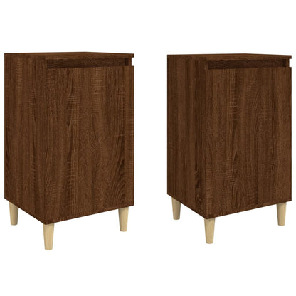 Mesitas De Noche 2 Uds Madera Color Roble Marrón 40x35x70 Cm_0