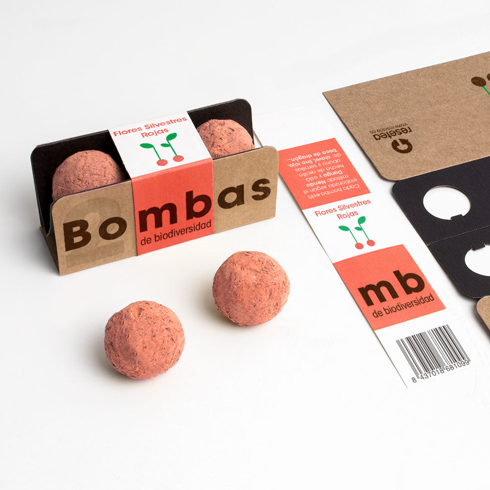 Bombas de Biodiversidad – Flores Silvestres Rojas para Polinizadores, Regalo - Resetea_1
