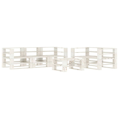 Vidaxl Juego De Muebles De Palés Para Jardín 6 Piezas Madera Blanco_0