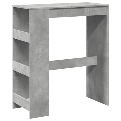 Mesa Alta Bar Con Estantes Madera Gris Hormigón 90x40x103,5 Cm_0