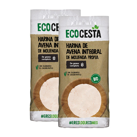 Pack 2x Harina De Avena Integral Bio, Ecocesta, 500 g