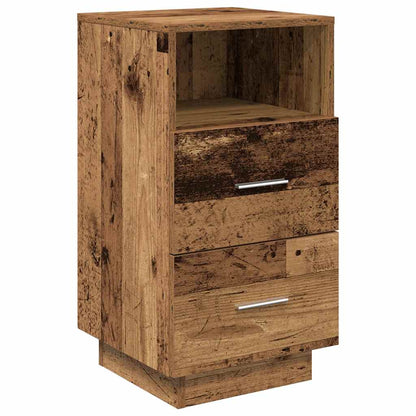 Mesillas De Noche 2 Uds Con 2 Cajones Madera Vieja 36x36x68 Cm_4