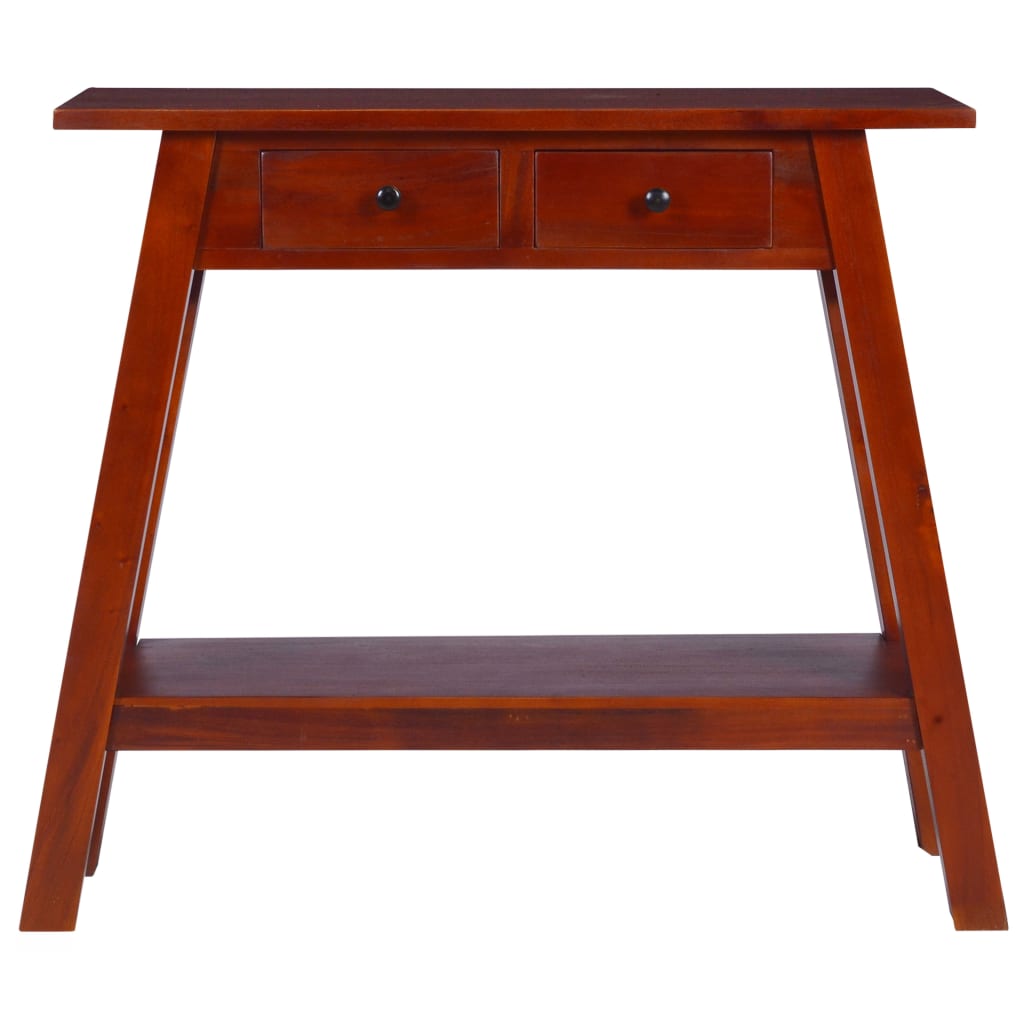 Mesa Consola Clásica De Madera Maciza Caoba Marrón 90x30x75cm_1