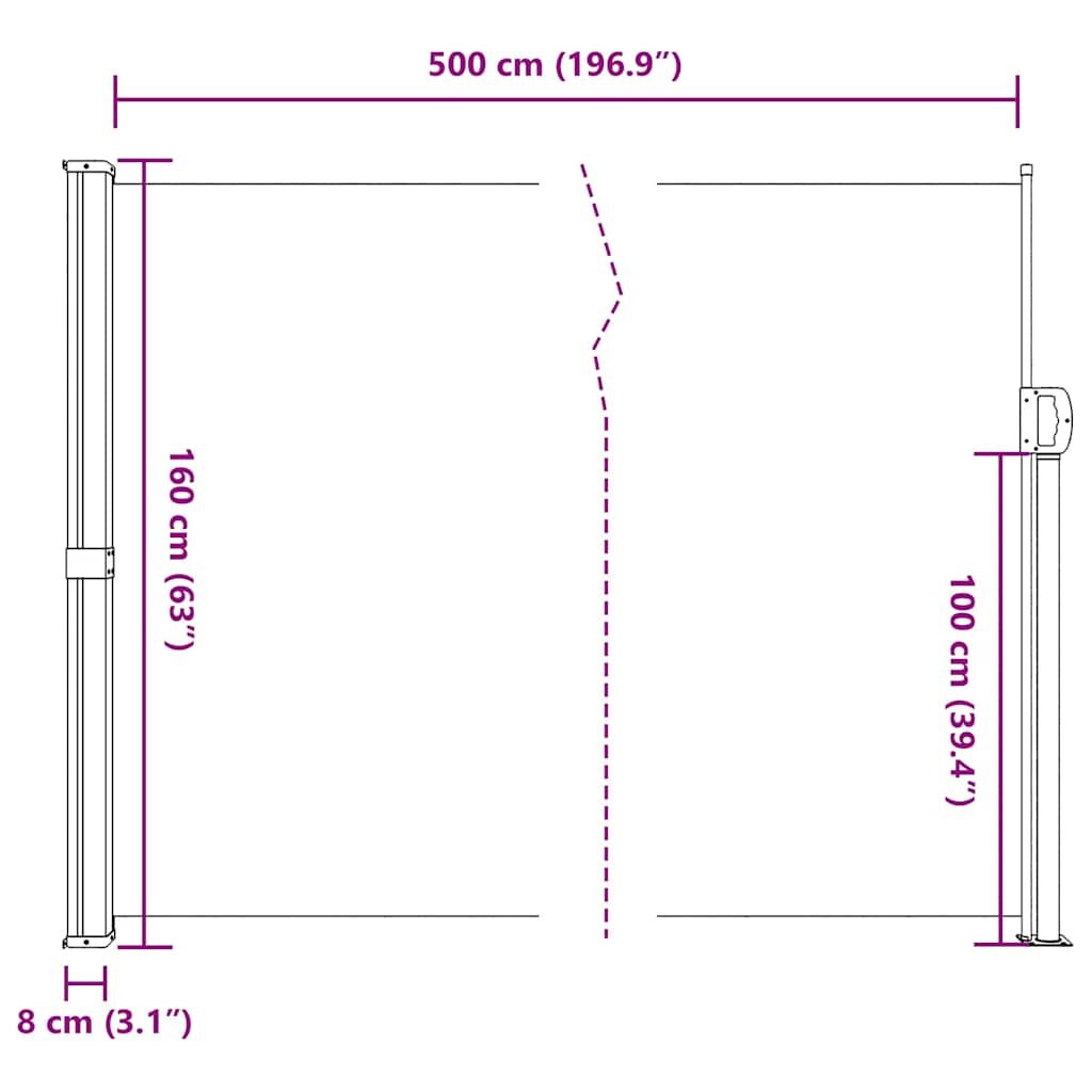 Vidaxl Toldo Lateral Retráctil Marrón 160x500 Cm_2
