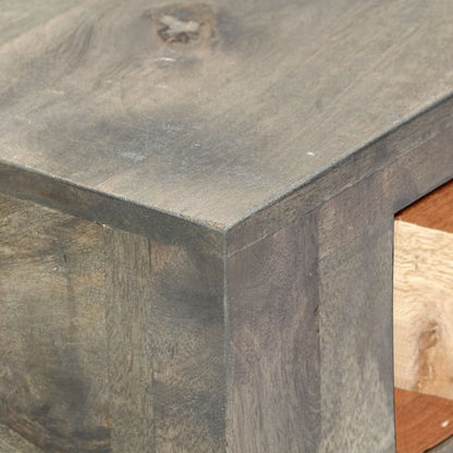 Mesa Consola De Madera Maciza De Mango Gris 86x30x76 Cm_3