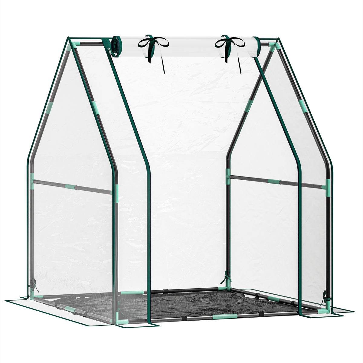 Invernadero Pequeño Outsunny Steel, Plastic Transparente 90x90x105 Cm_0