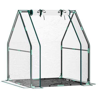 Invernadero Pequeño Outsunny Steel, Plastic Transparente 90x90x105 Cm_0
