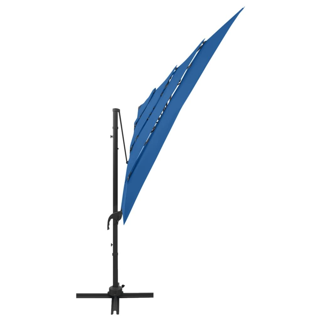 Vidaxl Sombrilla Jardín 4 Niveles Palo Aluminio Azul Celeste 250x250cm_3