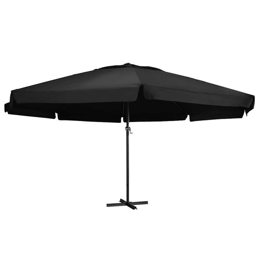 Vidaxl Sombrilla De Jardín Con Palo De Aluminio Negra 600 Cm_0