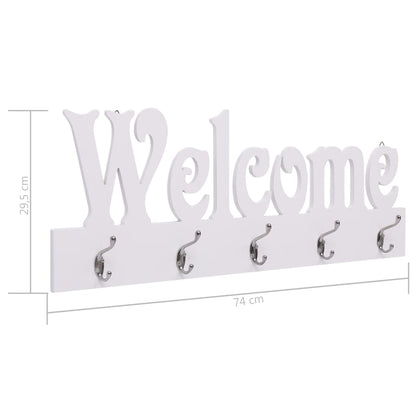 Perchero De Pared Welcome Blanco 74x29,5 Cm_5