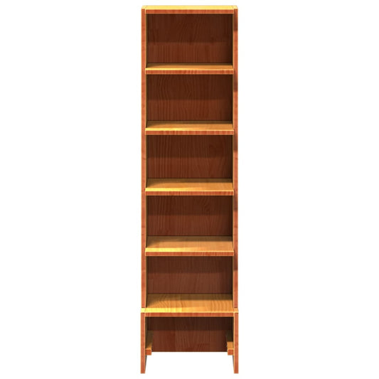 Mueble Zapatero Madera Maciza De Pino Marrón Cera 28x30x104 Cm / Vetonek_0