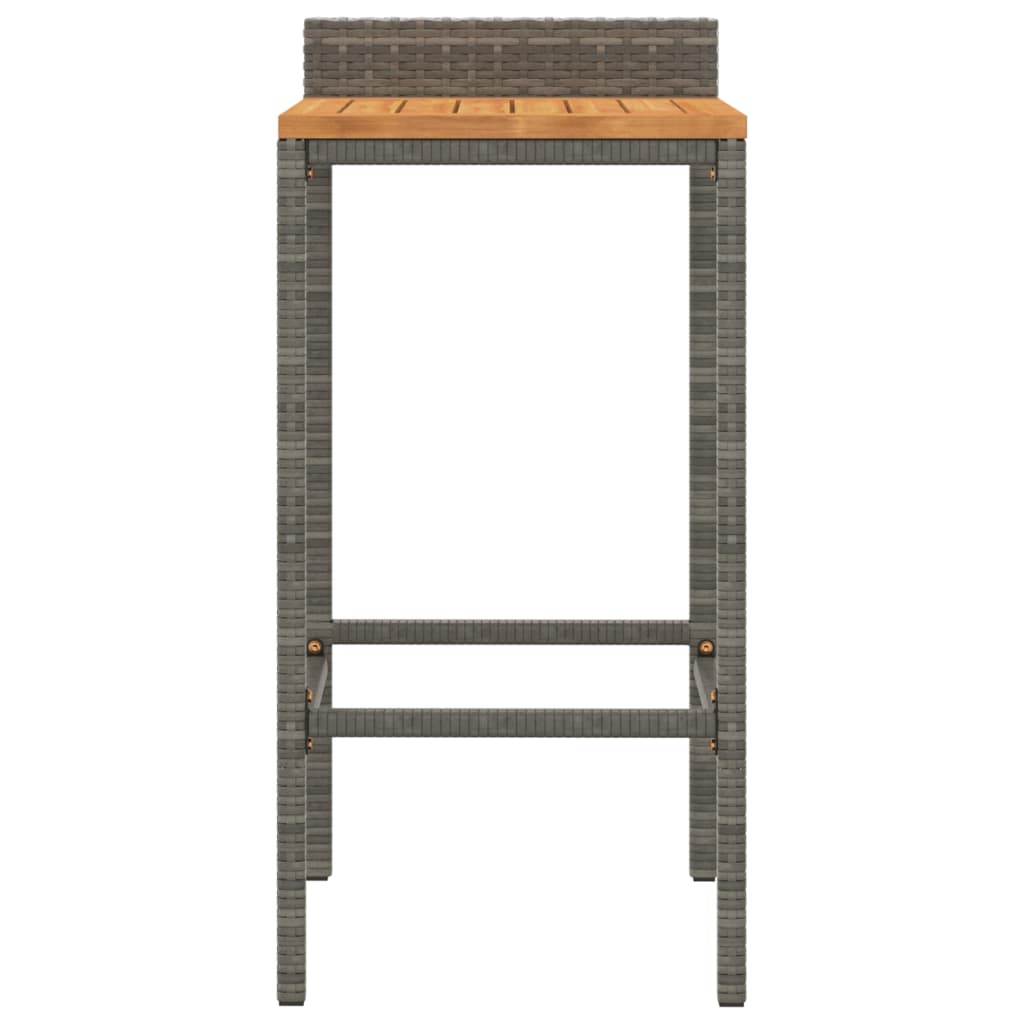 Taburetes Altos 4 Uds Madera De Acacia Y Ratán Sintético Gris_2