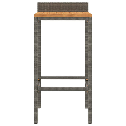 Taburetes Altos 4 Uds Madera De Acacia Y Ratán Sintético Gris_2