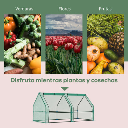 Outsunny Invernadero De Jardín 180x90x90 Cm Acero Con 3 Ventanas Cultivoplantas_5