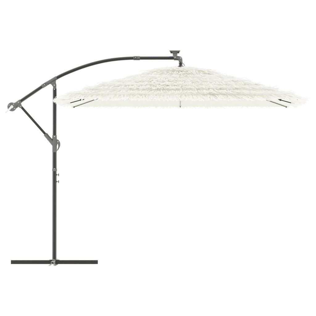 Vidaxl Sombrilla De Jardín Con Poste De Acero Blanca 290x290x238 Cm_3