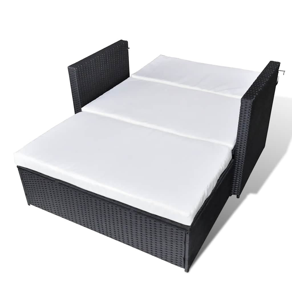 Vidaxl Set Muebles De Jardín 2 Piezas Y Cojines Ratán Sintético Negro_3