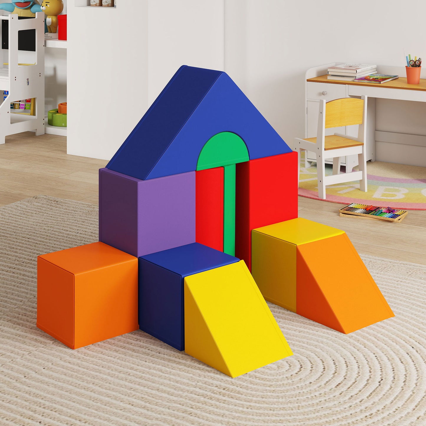 Homcom Juego De 11 Bloques De Espuma Para Niños Bloques Psicomotricidad_4