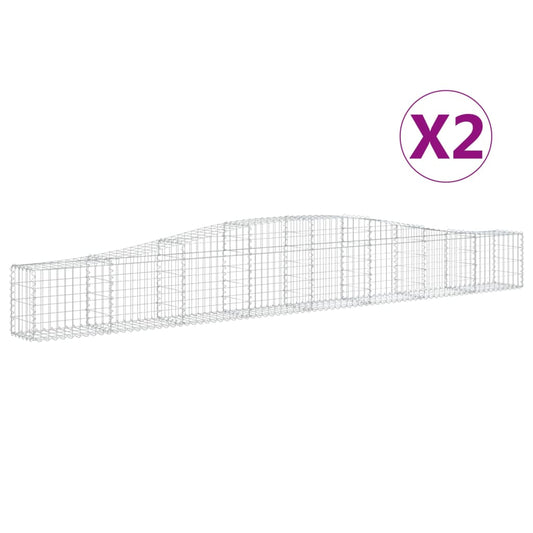 Cestas De Gaviones 2 Uds Forma De Arco Hierro 400x30x40/60 Cm_0