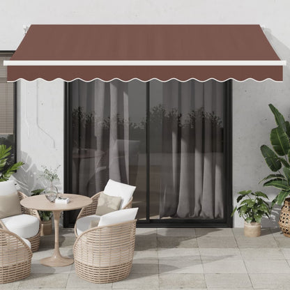 Toldo Retráctil Automático Con Luces Led Marrón 350x250 Cm_1