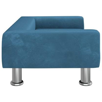 Cama Para Perros De Terciopelo Azul 70x45x26,5 Cm / Vetonek_4