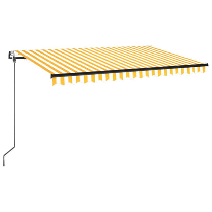 Toldo Retráctil Automático Amarillo Y Blanco 400x350 Cm_0