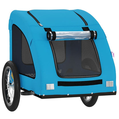 Vidaxl Remolque De Bicicleta Mascotas Hierro Tela Oxford Azul_4