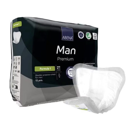 Protectores para la incontinencia masculina Fórmula 1 ABENA Man 15 uds