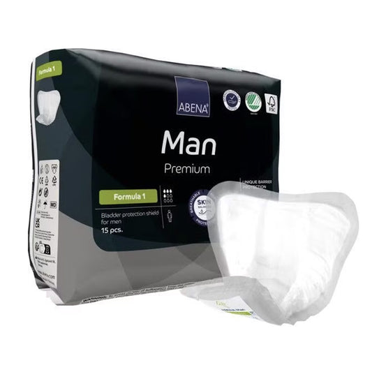 Protectores para la incontinencia masculina Fórmula 1 ABENA Man 15 uds
