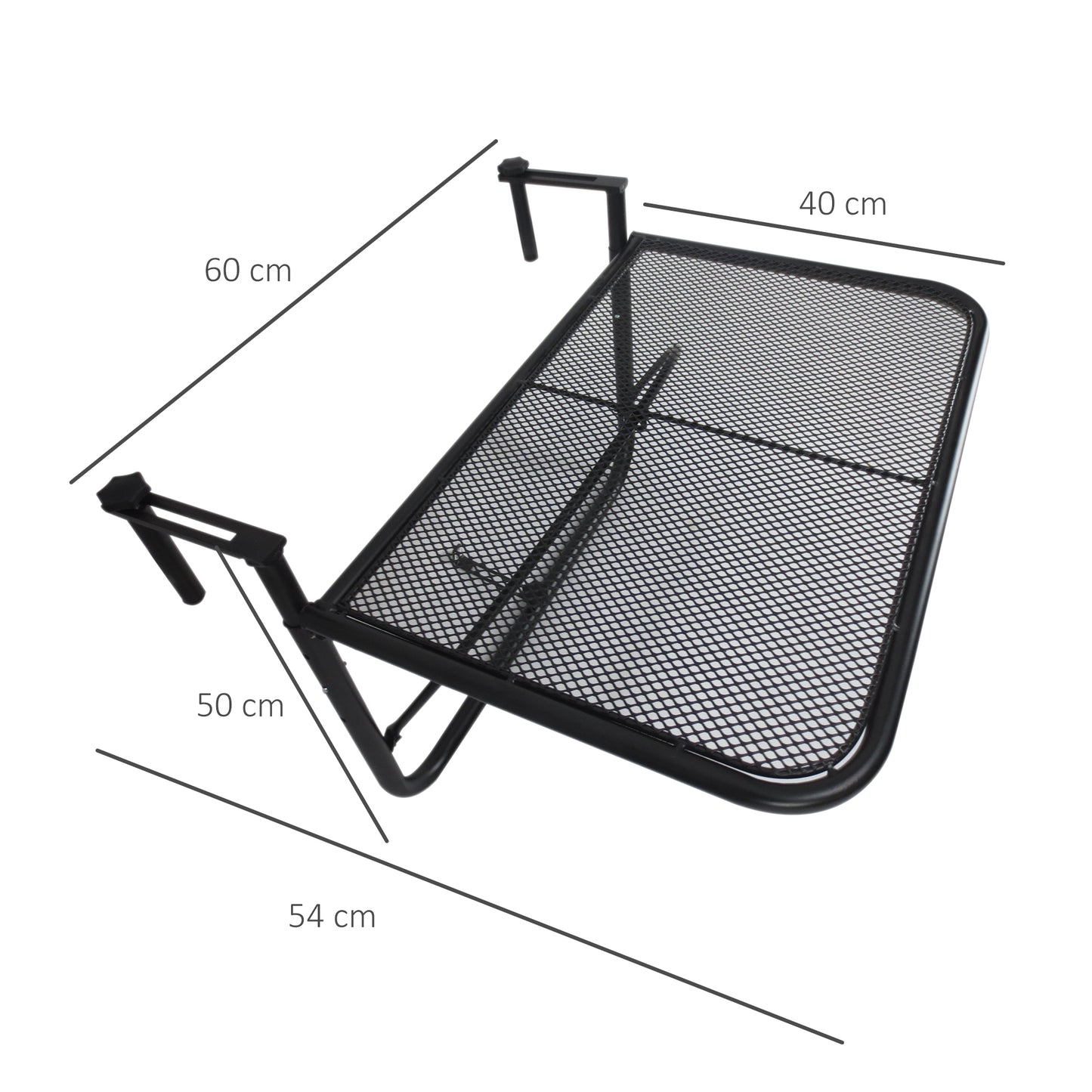 Outsunny Mesa Colgante Balcón Altura Ajustable En 3 Posiciones Carga 30kg_2