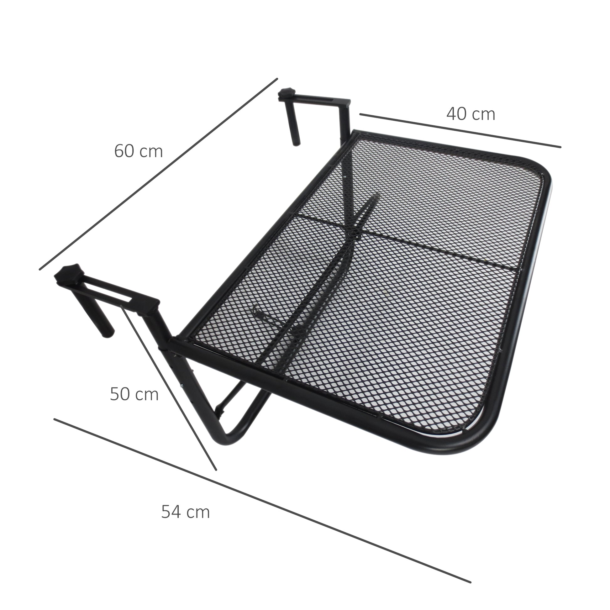 Outsunny Mesa Colgante Balcón Altura Ajustable En 3 Posiciones Carga 30kg_2