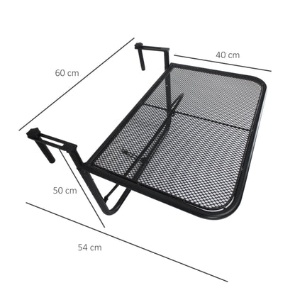 Outsunny Mesa Colgante Balcón Altura Ajustable En 3 Posiciones Carga 30kg_2