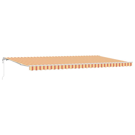 Toldo Retráctil Amarillo Y Naranja 600 X 300 Cm Tela Y Aluminio_0